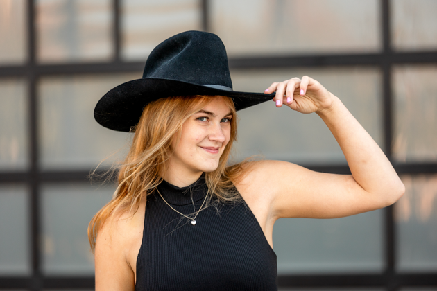 I pulled out my black cowgirl hat for this picture.